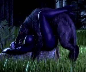 Elf with purple skin gets abused by an animal