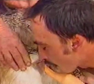 Dude sucking and fucking his own dog