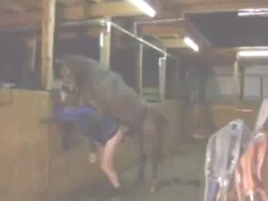 Hard and strong fuck with a submissive zoophile